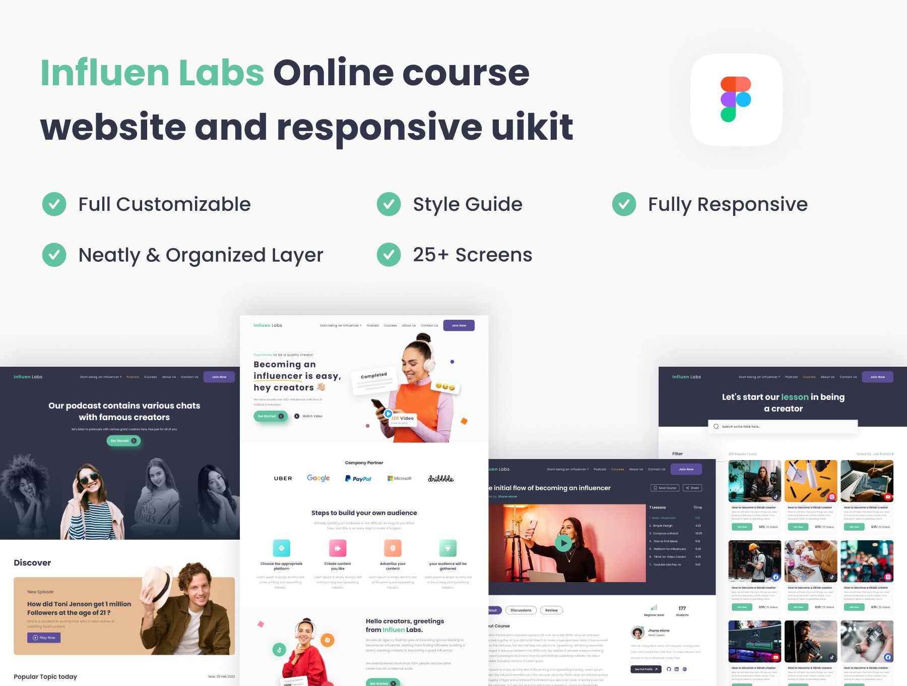 Influen Labs - Online Course for Inluencer website and responsive uikit