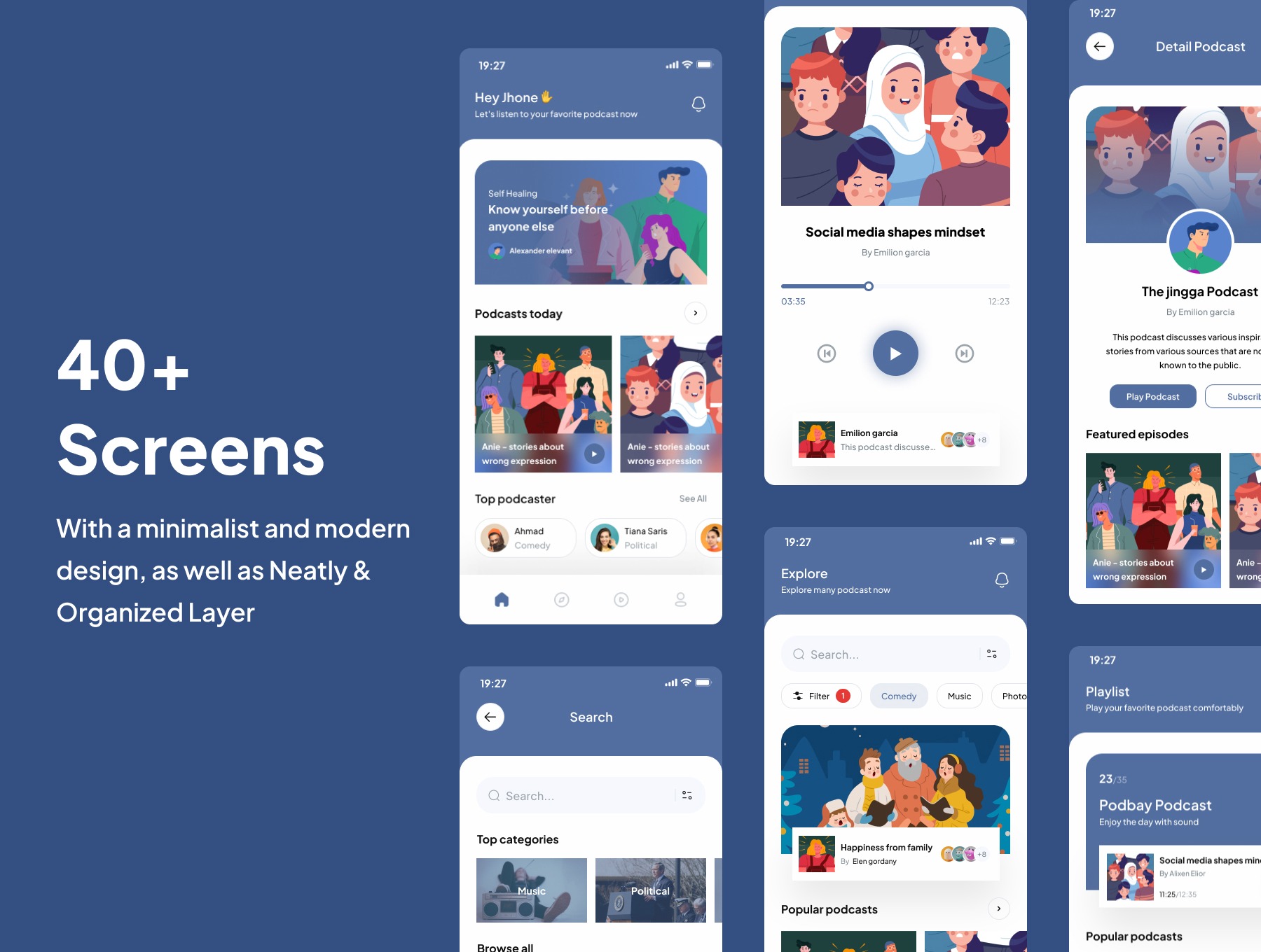 Podbay Podcast App UI Kits