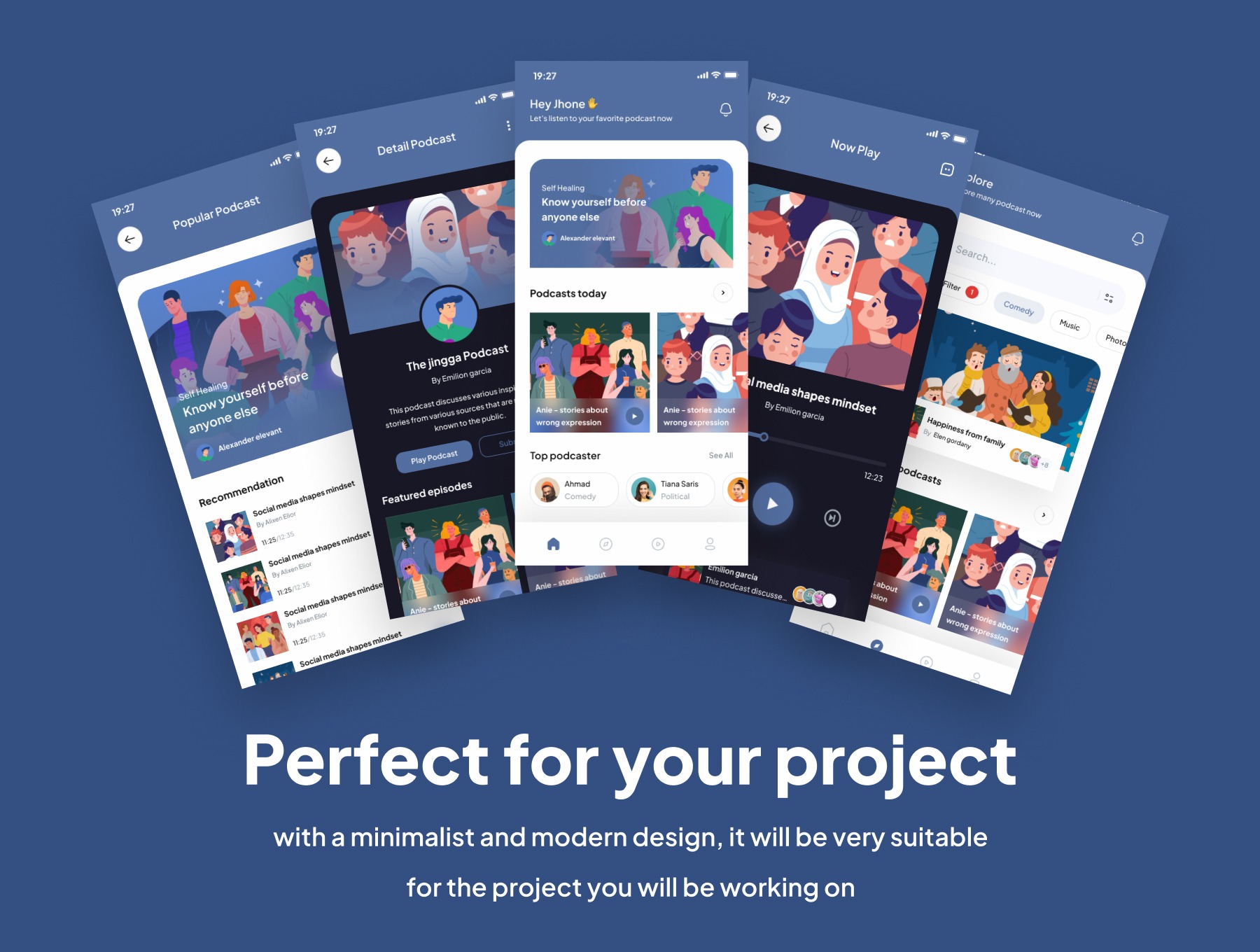 Podbay Podcast App UI Kits